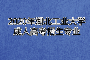 2020年湖北工业大学成人高考招生专业